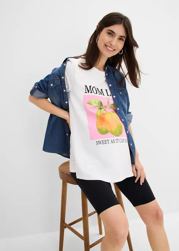 Mama topp i &oslash;kologisk bomull, oversized, bonprix