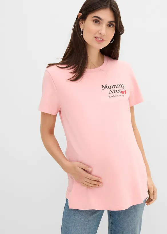Mama topp i &oslash;kologisk bomull, oversized, bonprix