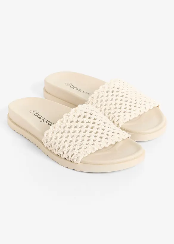 Slip in-sandaler i heklet stil, bonprix