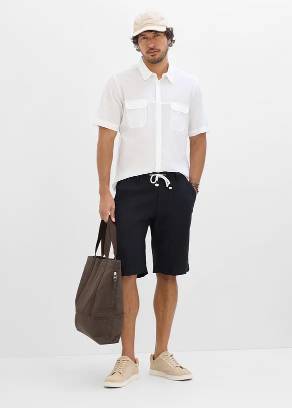 Bermudashorts i luftig  linmiks, Regular Fit, bonprix