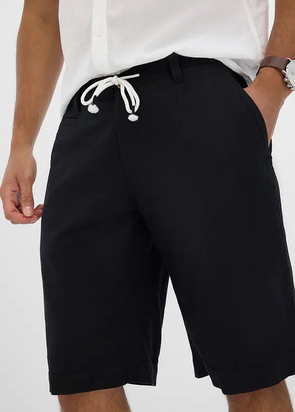 Bermudashorts i luftig  linmiks, Regular Fit, bonprix