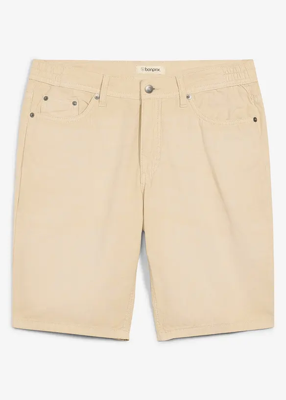 Bermudashorts i farget, lett denim med stretchlinning, Regular fit, bonprix