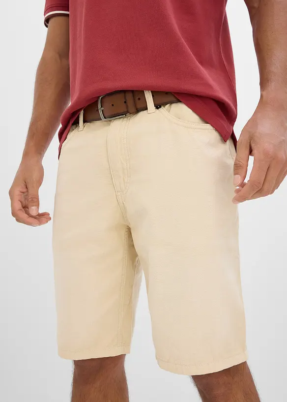 Bermudashorts i farget, lett denim med stretchlinning, Regular fit, bonprix