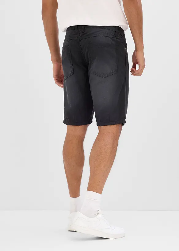 Bermudashorts i lett, farget denim med stretchlinning, Regular fit (2-pack), bonprix