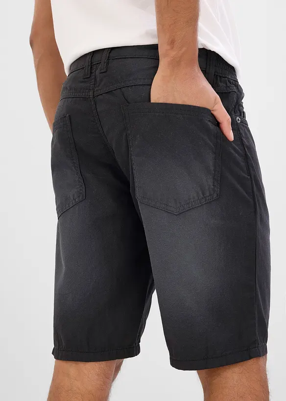Bermudashorts i lett, farget denim med stretchlinning, Regular fit (2-pack), bonprix