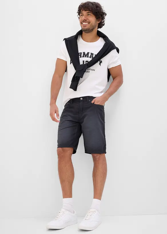 Bermudashorts i lett, farget denim med stretchlinning, Regular fit (2-pack), bonprix