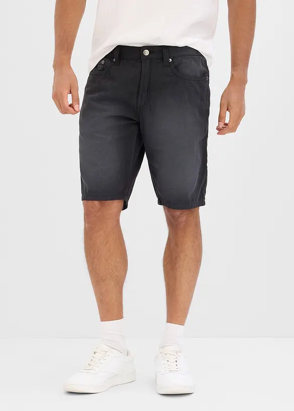 Bermudashorts i lett, farget denim med stretchlinning, Regular fit (2-pack), bonprix