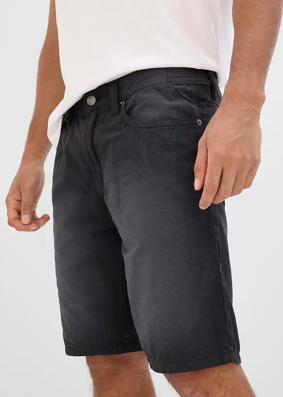 Bermudashorts i lett, farget denim med stretchlinning, Regular fit (2-pack), bonprix
