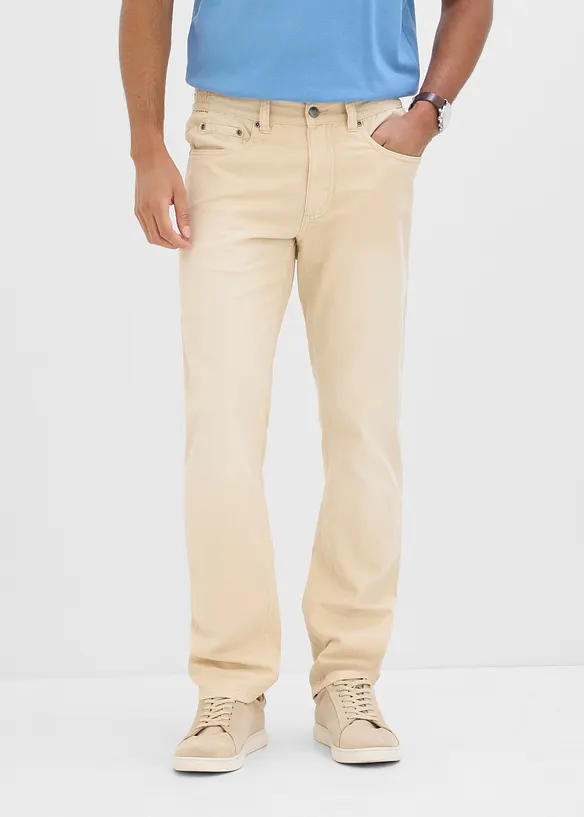 Regular fit-jeans i lett, farget denim med stretchlinning, straight, bonprix