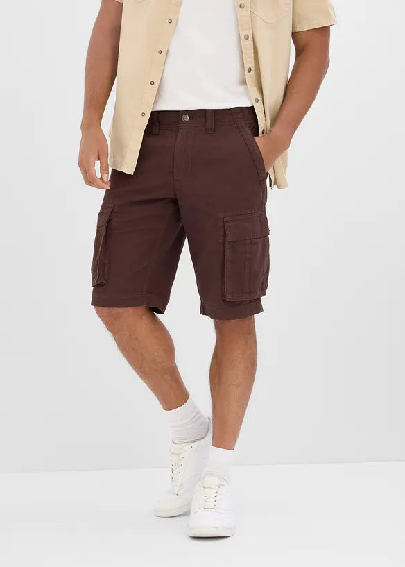 Bermudashorts i lett, farget denim med stretchlinning, Relaxed fit, bonprix