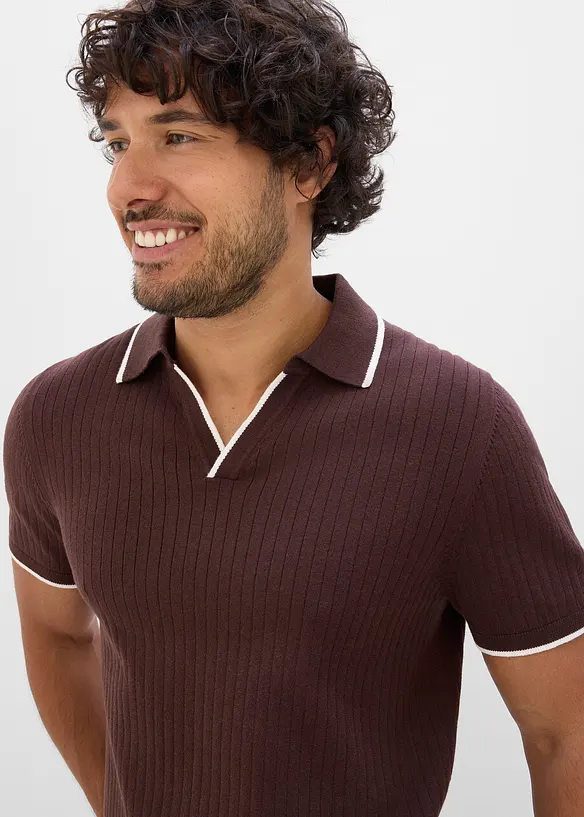 Strikket poloskjorte i Regular fit, bonprix