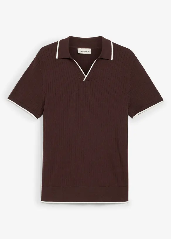 Strikket poloskjorte i Regular fit, bonprix