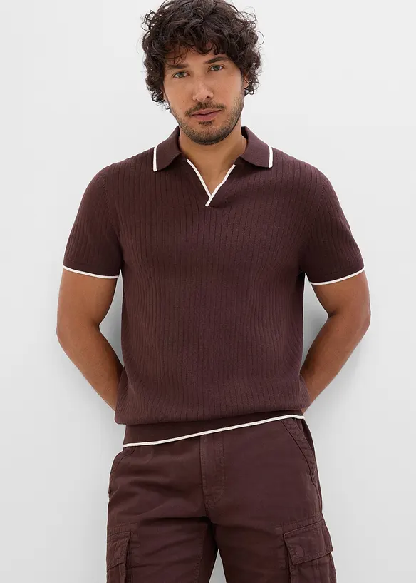 Strikket poloskjorte i Regular fit, bonprix