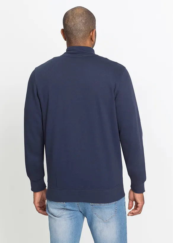 Sweatshirtjakke med h&oslash;y kant i halsen, bonprix