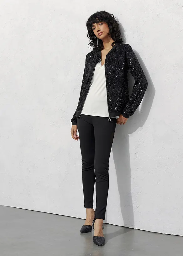 Bomberjakke med paljetter, bonprix