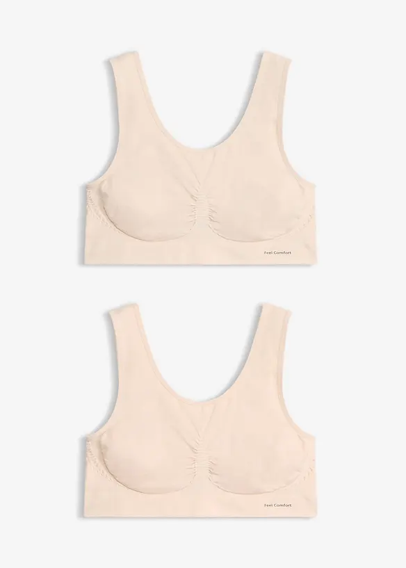 Feel Comfort Seamless-BH-topp (2-pack), bonprix