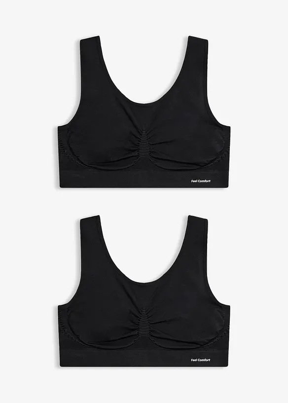 Feel Comfort Seamless-BH-topp (2-pack), bonprix