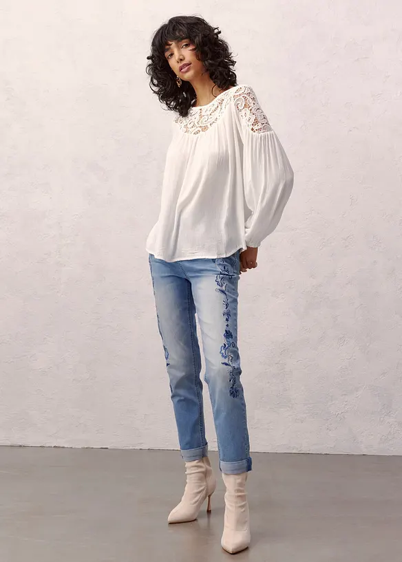 Slim Fit-jeans, Mid Waist, cropped, bonprix