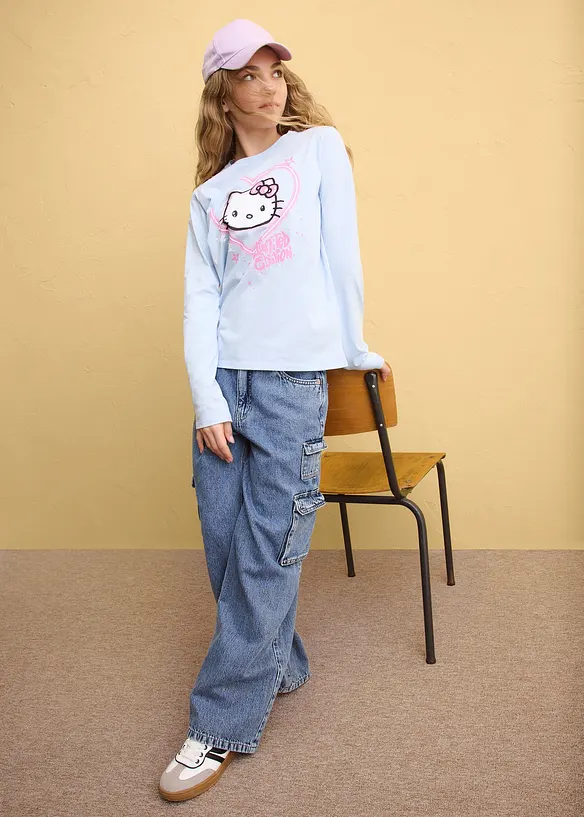 Langermet Hello Kitty-topp i 100% bomull, Hello Kitty