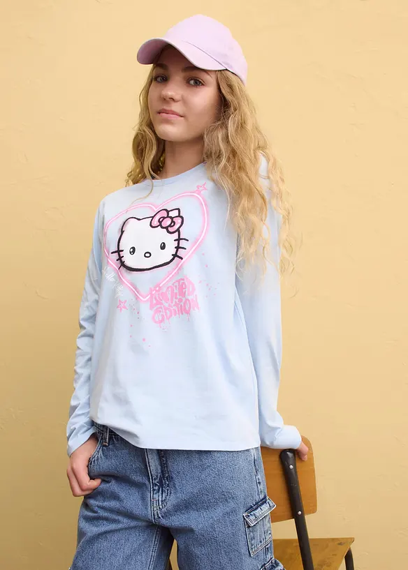 Langermet Hello Kitty-topp i 100% bomull, Hello Kitty