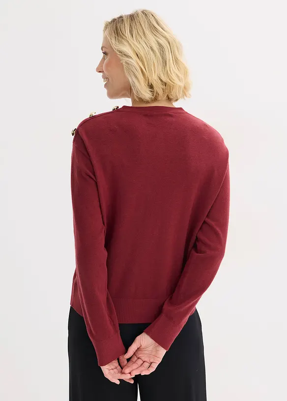 Strikket genser med knappedetaljer, bonprix