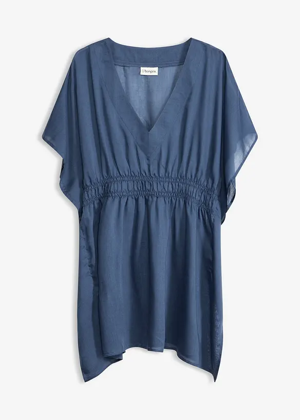 Transparent strandtunika med V-hals, bonprix