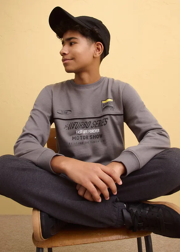 Sweatshirt i myk bomullsmiks, bonprix