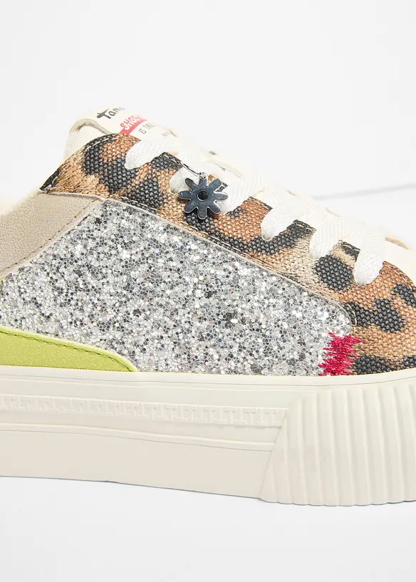 Sneakers fra Tamaris med glitterdetaljer, Tamaris