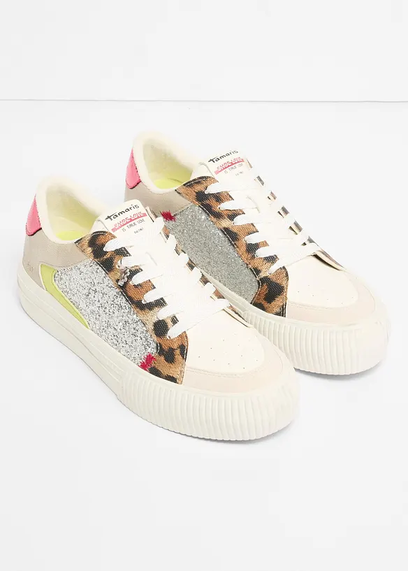 Sneakers fra Tamaris med glitterdetaljer, Tamaris
