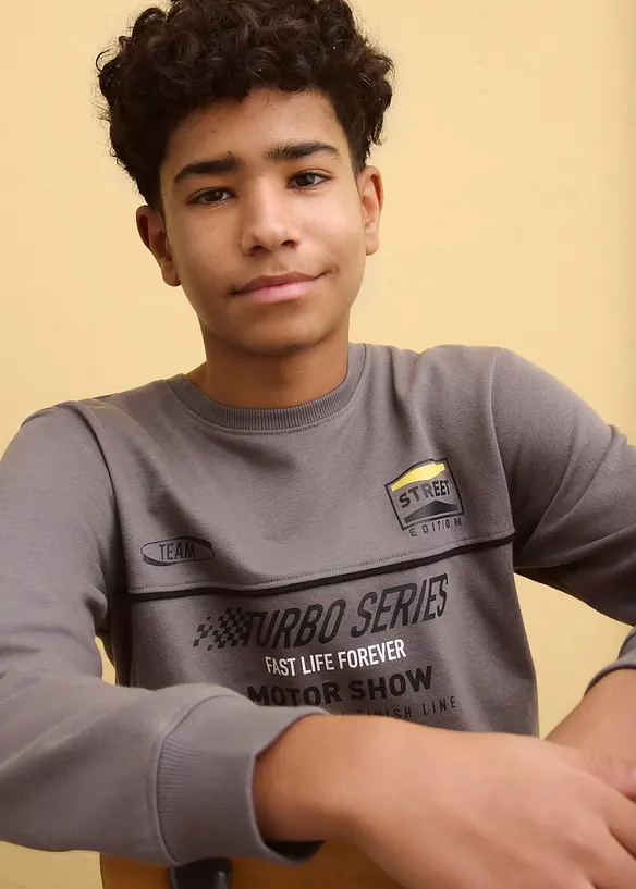 Sweatshirt i myk bomullsmiks, bonprix