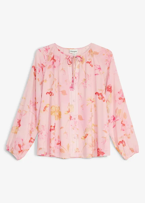 Chiffonbluse med knyteb&aring;nd, bonprix