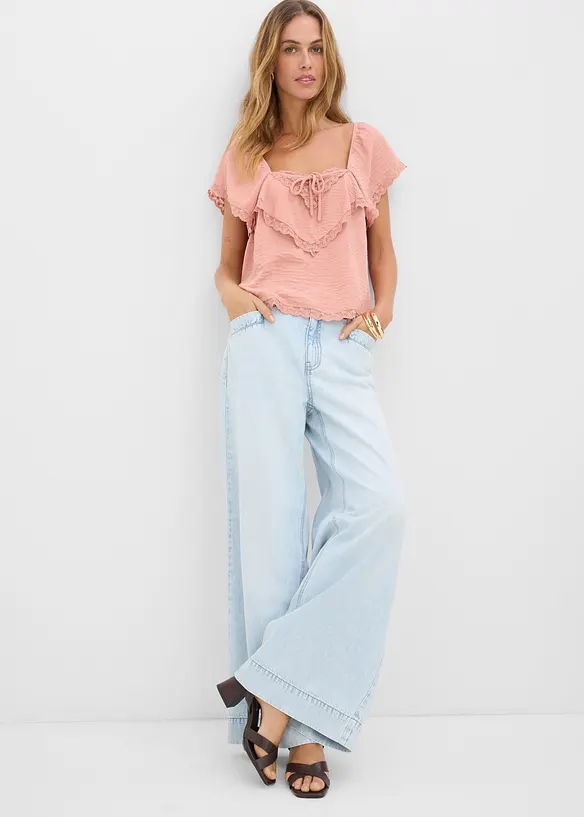 Wide Leg-jeans High Waist, bonprix
