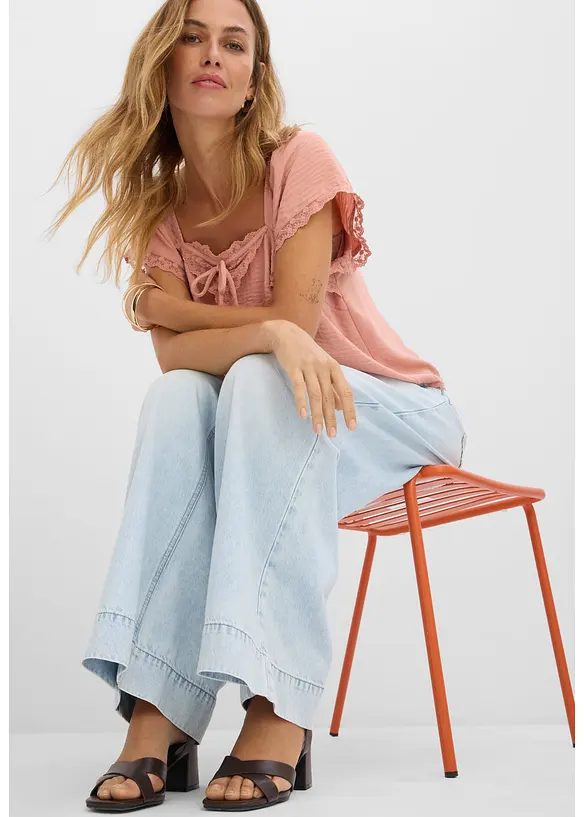Wide Leg-jeans High Waist, bonprix