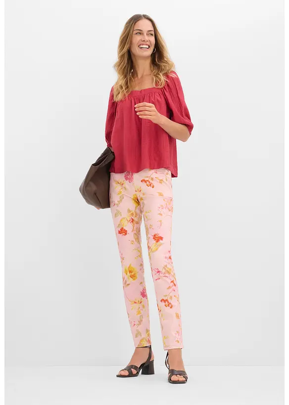 Stretchbukse med blomsterprint, bonprix