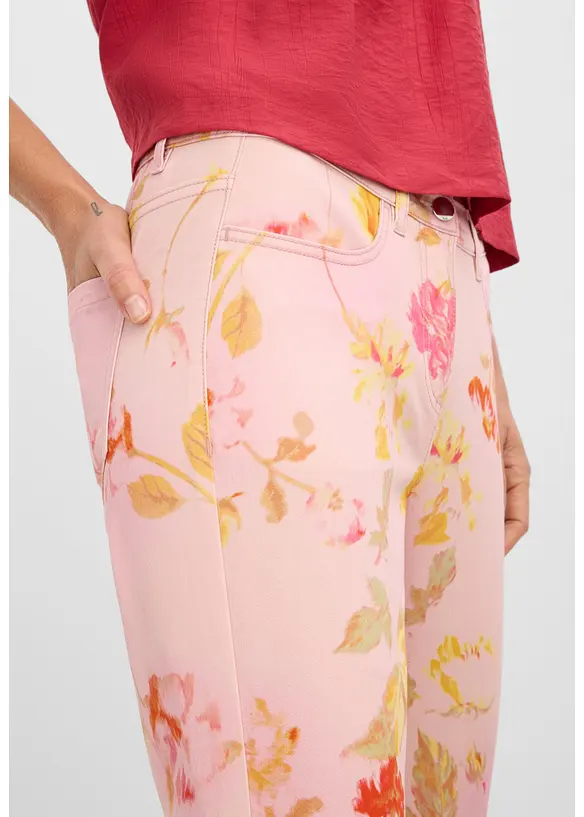 Stretchbukse med blomsterprint, bonprix