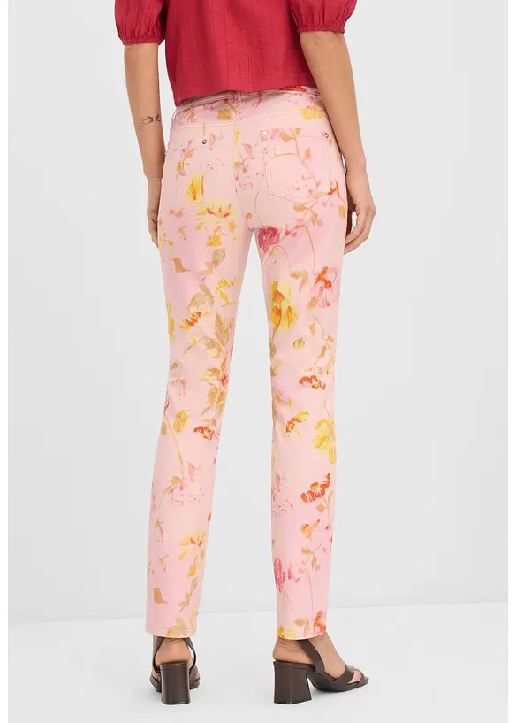 Stretchbukse med blomsterprint, bonprix