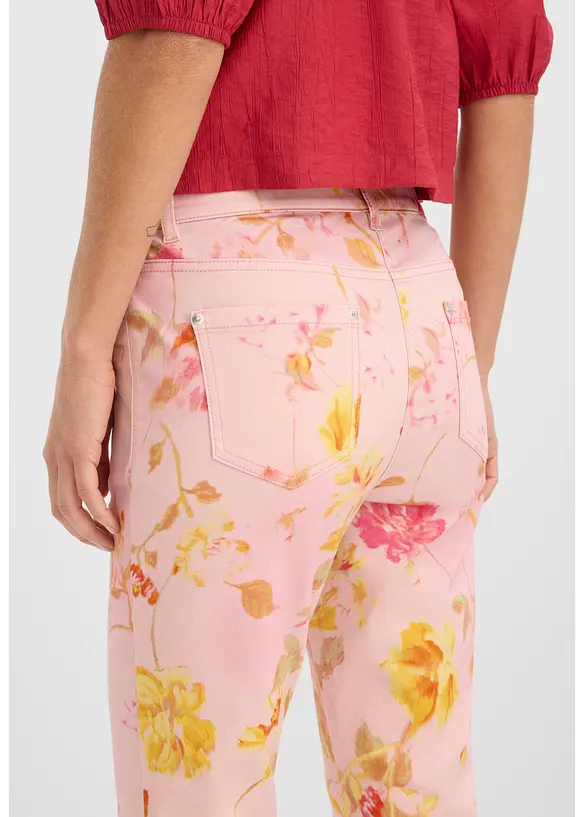 Stretchbukse med blomsterprint, bonprix