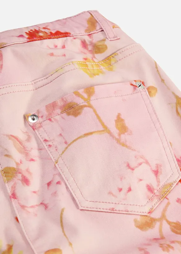 Stretchbukse med blomsterprint, bonprix
