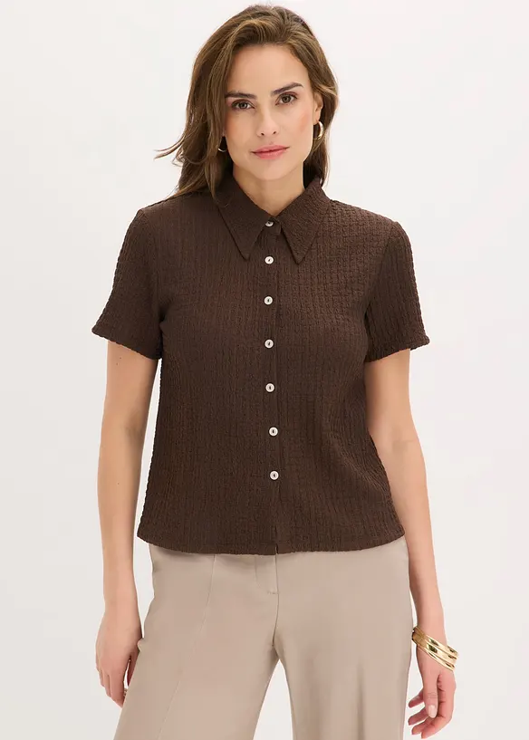 Trikotbluse med struktur, bonprix