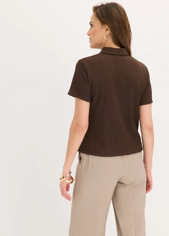 Trikotbluse med struktur, bonprix
