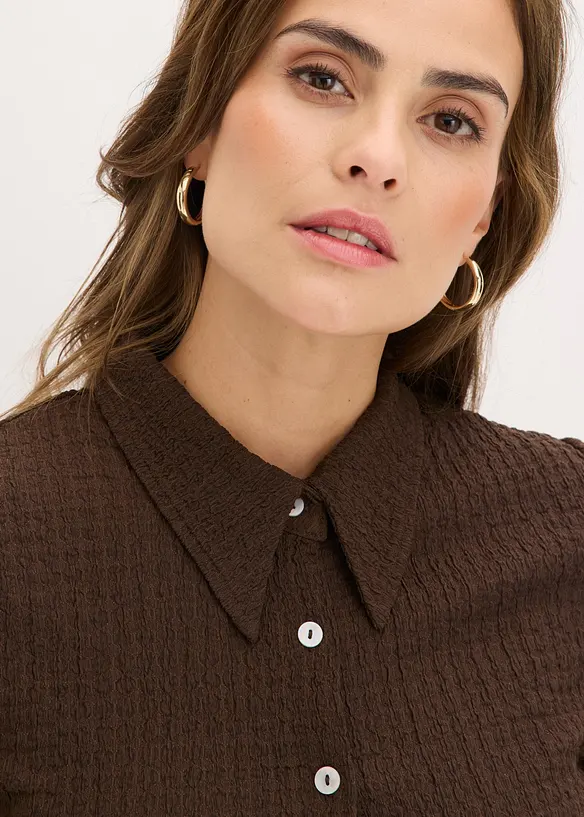 Trikotbluse med struktur, bonprix