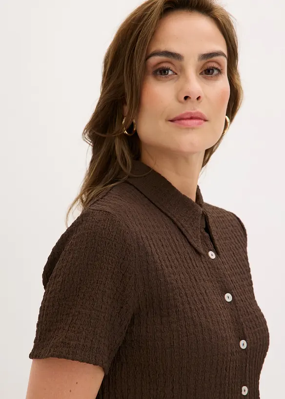 Trikotbluse med struktur, bonprix