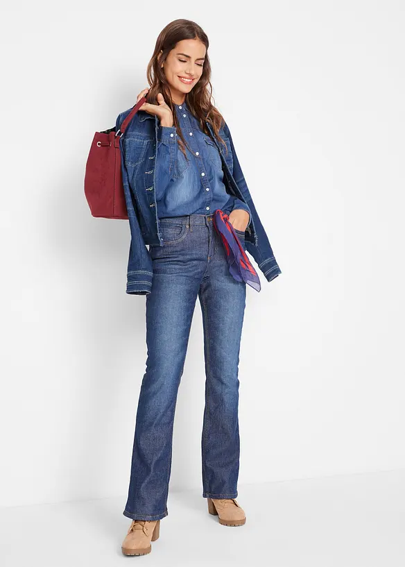 Varmende bootcut-jeans High Waist, bonprix