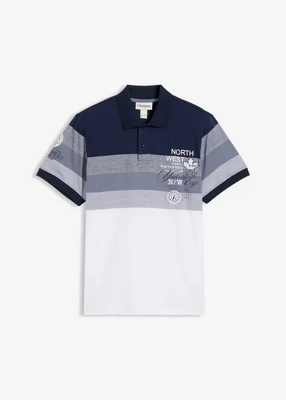 Poloskjorte i jersey i 100% &oslash;kologisk bomull, bonprix