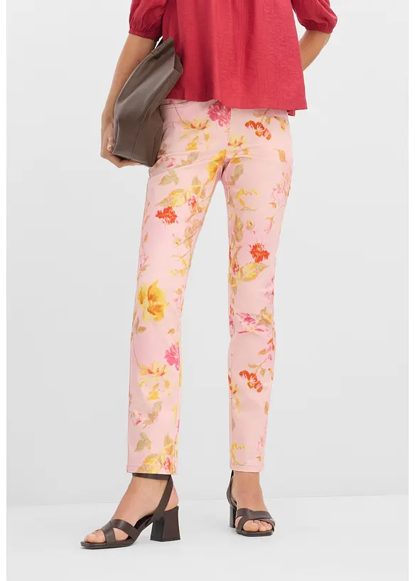 Stretchbukse med blomsterprint, bonprix