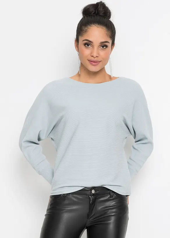Oversized ribbestrikket genser, bonprix