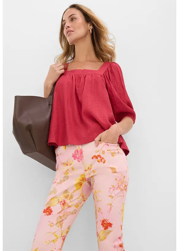 Stretchbukse med blomsterprint, bonprix