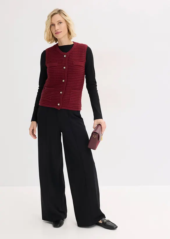 Strikket vest med viskose, bonprix