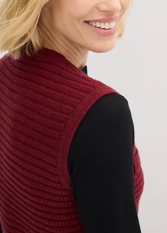 Strikket vest med viskose, bonprix