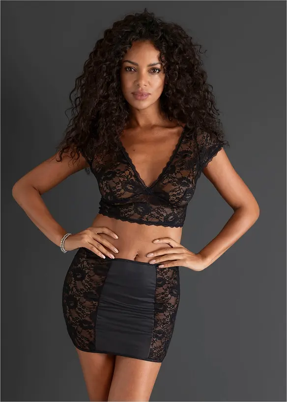 BH-topp og skj&oslash;rt (2-delt sett), bonprix